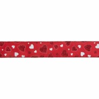 Northlight Red and White Glitter Hearts Valentine's Day Wired Craft Ribbon 2.5  x 10 Yards