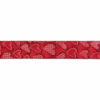Northlight Red and White Glittered Hearts Valentine's Day Wired Craft Ribbon 2.5  x 10 Yards