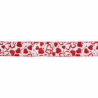 Northlight White and Red Hearts Valentine's Day Wired Craft Ribbon 2.5  x 10 Yards