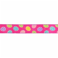Northlight Pink with Easter Egg Design Wired Spring Craft Ribbon 2.5  x 10 Yards