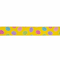 Northlight Yellow with Easter Egg Design Wired Spring Craft Ribbon 2.5  x 10 Yards