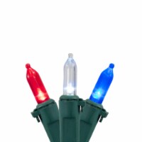 Northlight 100 Count Red, White and Blue LED 4th of July String Lights, 32.75 ft Green Wire
