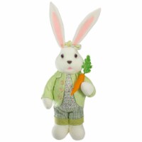 Northlight 20 White and Green Standing Rabbit Easter Figure