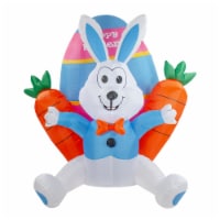 Northlight 4' Inflatable Lighted Easter Bunny with Carrots Outdoor Decoration