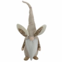 Northlight 20 Beige Floral Standing Easter and Spring Gnome Figure with Bunny Ears