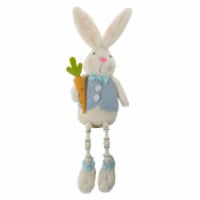 Northlight 22 Blue and White Boy Bunny Rabbit with Dangling Bead Legs Spring Figure
