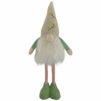 Northlight 22 Lighted Green and Cream Standing Spring Gnome Figure with Knitted Hat