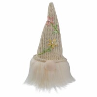 Northlight 10 Lighted Cream Sitting Gnome Figure Head with a Knitted Hat