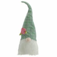 Northlight 20 Green and White Plaid Spring and Easter Gnome Head Table Top Decor