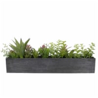 NorthLight 34738374 23 in. Artificial Mixed Succulent Plants in Rectangular Planter