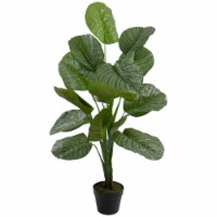 NorthLight 34808674 4 ft. Potted Two Tone Green Calathea Artificial Floor Plant