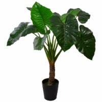 Northlight 34808675 51 in. Potted Wide Leaf Taro Artificial Floor Plant, Green