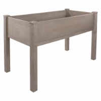 NorthLight 34740452 4 ft. Wood Raised Garden Bed Planter Box with Liner, Light Brown