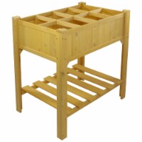 NorthLight 34740453 3 ft. Wooden Raised Garden Bed Planter Box with Shelf