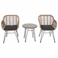 Northlight 34738886 21.75 in. Coral Bay Rattan Outdoor Patio Bistro Set with Cushions - 3 Pie