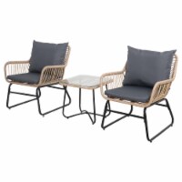 Northlight 34738887 18.25 x 19.25 x 19.25 in. Santa Cruz Rattan Outdoor Patio Chat Set with C