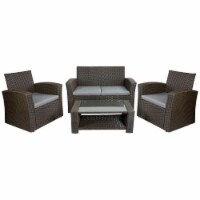 Northlight 34738888 Georgetown Resin Wicker Outdoor Patio Conversation Set with Cushions - 4