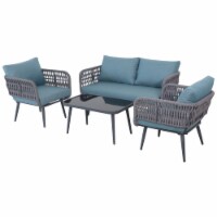 Northlight 34738889 Caicos Outdoor Patio Conversation Set with Cushions - 4 Piece