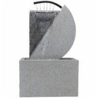 NorthLight 34740459 20 in. Modern Style Rainfall Outdoor Water Fountain, Grey
