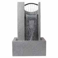 NorthLight 34740461 23 in. Modern Style Rainfall Outdoor Water Fountain, Grey