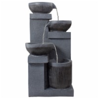 NorthLight 34740462 23 in. LED Lighted Cascading 4-Tier Bowl Outdoor Water Fountain