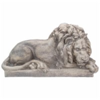 Northlight 34739287 22.5 in. Lying Down Lion Outdoor Garden Statue, Gray