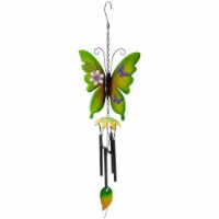 Northlight 34739273 15.75 in. Metal Butterfly Outdoor Garden Windchime, Green
