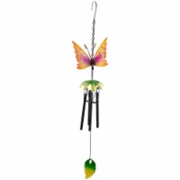Northlight 34739293 19 in. Metal Butterfly Outdoor Garden Windchime, Orange