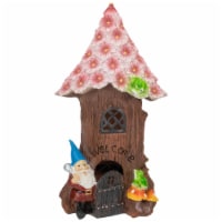 Northlight 34739304 14 in. Solar Lighted Bless Our Home Gnome Tree House Outdoor Garden Statu