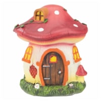 Northlight 34739308 6.25 in. Red Mushroom House Outdoor Garden Statue