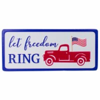 Northlight 12 Metal Patriotic Let Freedom RING Sign with a Flag Wall Decor