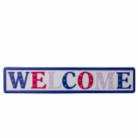 Northlight 18  Metal Patriotic  WELCOME  Sign with Stars Wall Decor