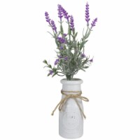 Northlight 34743514 13 in. Artificial Flower Arrangement in Milk Bottle, Lavender