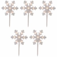 Northlight 5ct Snowflake Christmas Pathway Marker Lawn Stakes - Clear Lights