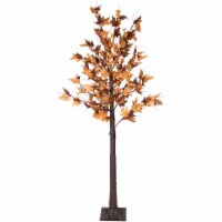 Northlight 6' LED Lighted Autumn Harvest Artificial Maple Leaf Tree - Warm White Lights