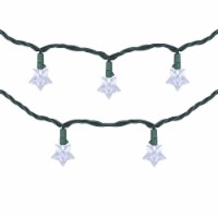 Northlight 10-Count Pure White LED Star Christmas Light Set, 4ft Green Wire