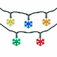 Northlight 10-Count Multi-Color LED Snowflake Christmas Light Set, 4ft Green Wire