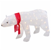 Northlight 32 LED Lighted Tinsel Polar Bear Outdoor Christmas Decoration