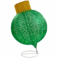 Northlight 38 LED Lighted Twinkling Green Tinsel Onion Ornament Outdoor Christmas Decoration