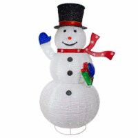 Northlight 71 LED Lighted White Iridescent Twinkling Snowman Outdoor Christmas Decoration