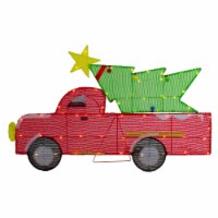 Northlight 36 LED Lighted Red Truck with Christmas Tree Outdoor Decoration