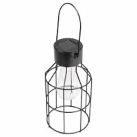 Northlight 34864951 9.5 in. Black Outdoor Geometric Hanging Solar Lantern with Handle Outdoor