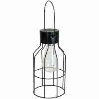 Northlight 34864953 9.5 in. Black Outdoor Hanging Geometric Solar Lantern with Handle