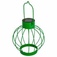 Northlight 34864957 6.5 in. Green Outdoor Hanging LED Solar Lantern with Handle