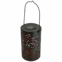 Northlight 34864959 8 in. Black Owl Outdoor Solar Lantern with Handle