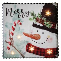 Northlight 12  LED Lighted 'Merry' Snowman Christmas Canvas Wall Art