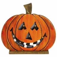 Northlight 13 LED Lighted Jack-O-Lantern Wooden Halloween Decoration