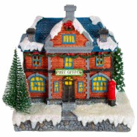 Northlight 7 Red LED Lighted Post Office Christmas Village Decoration