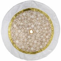 Northlight 48 White and Gold Snowflake Christmas Tree Skirt