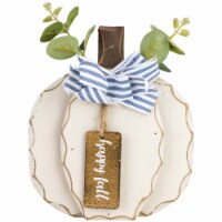 Northlight 9  Beige Happy Fall Wooden Pumpkin Fall Harvest Decoration